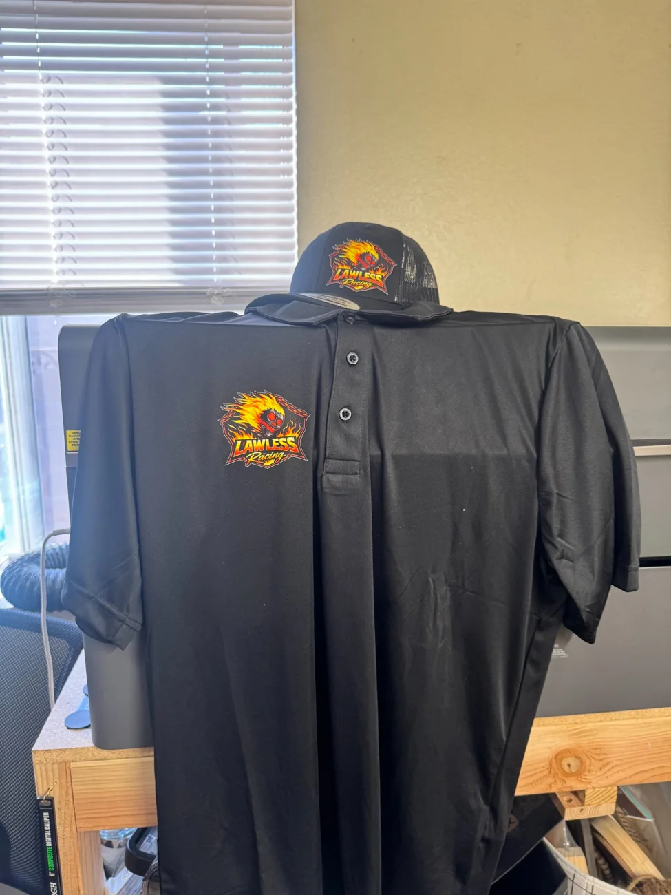 Custom printed apparel and business branding example