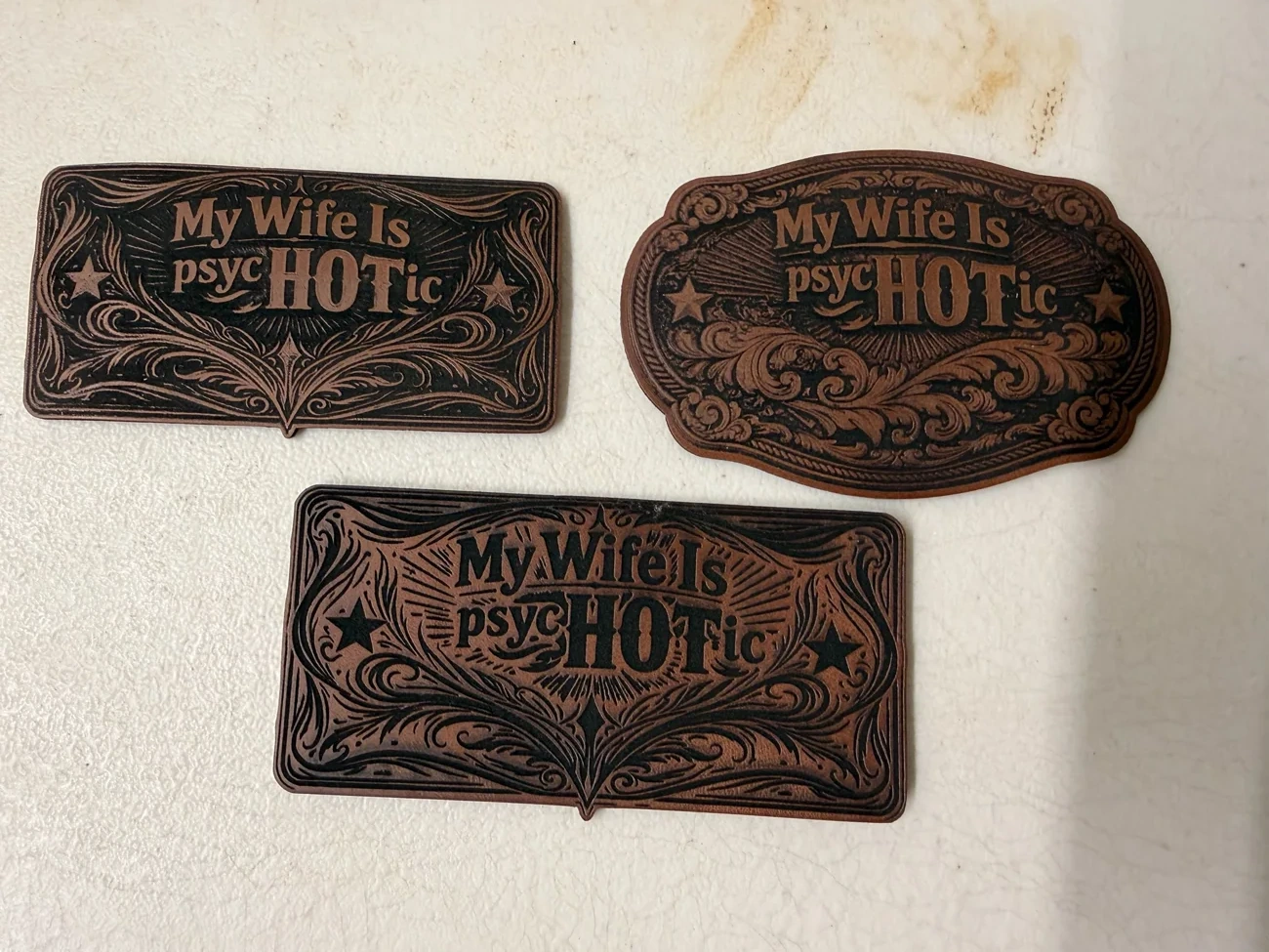 Personalized laser-engraved pieces by MontAZona Kraftworks